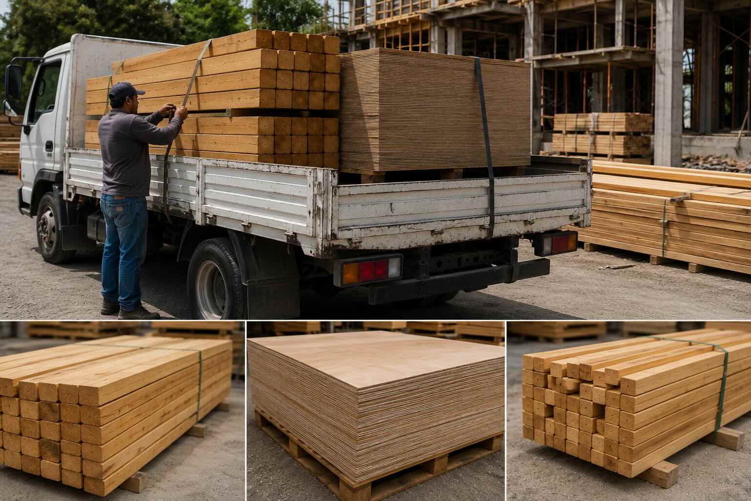 Madera para cimbra en obra