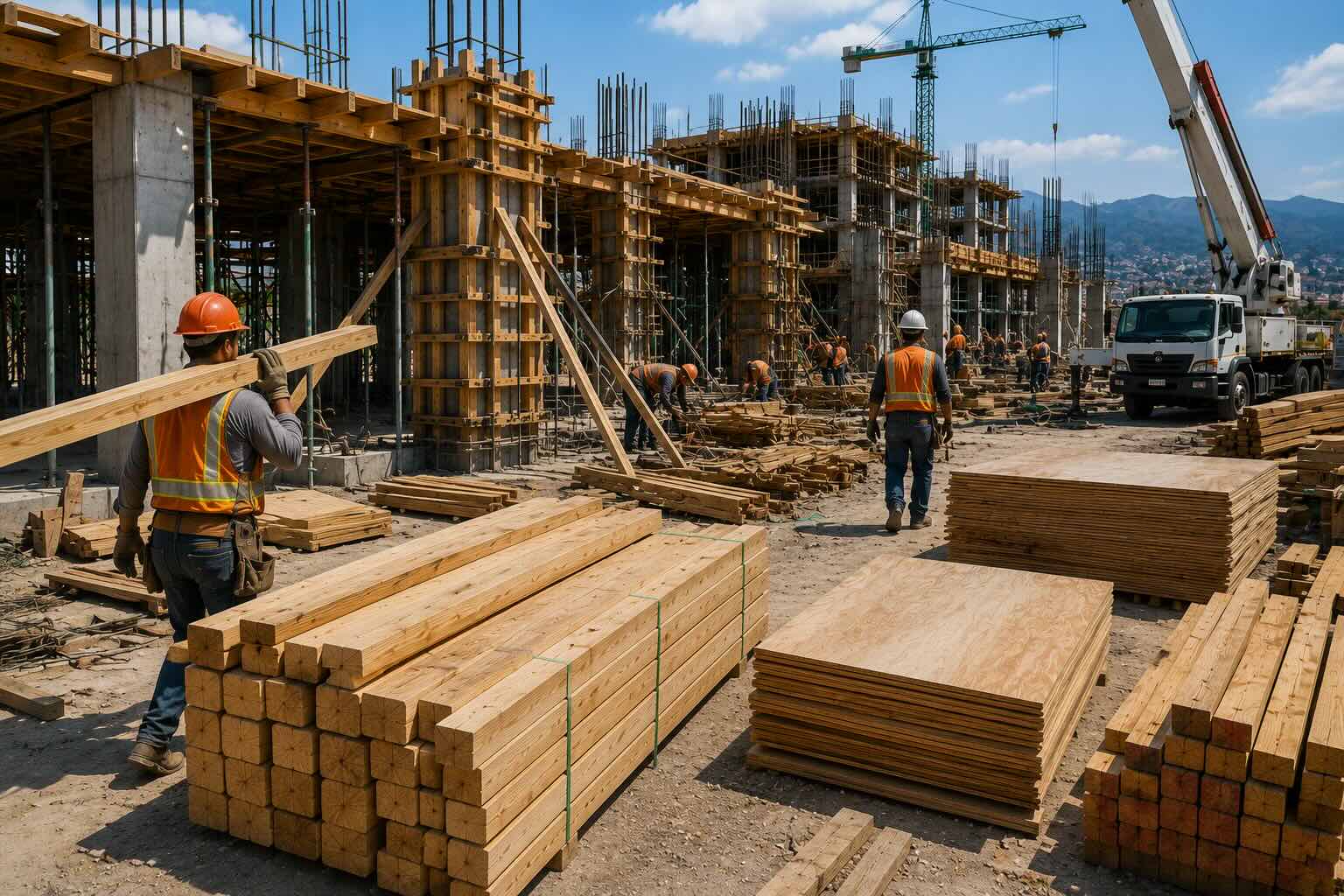 Suministro de madera directamente en obra