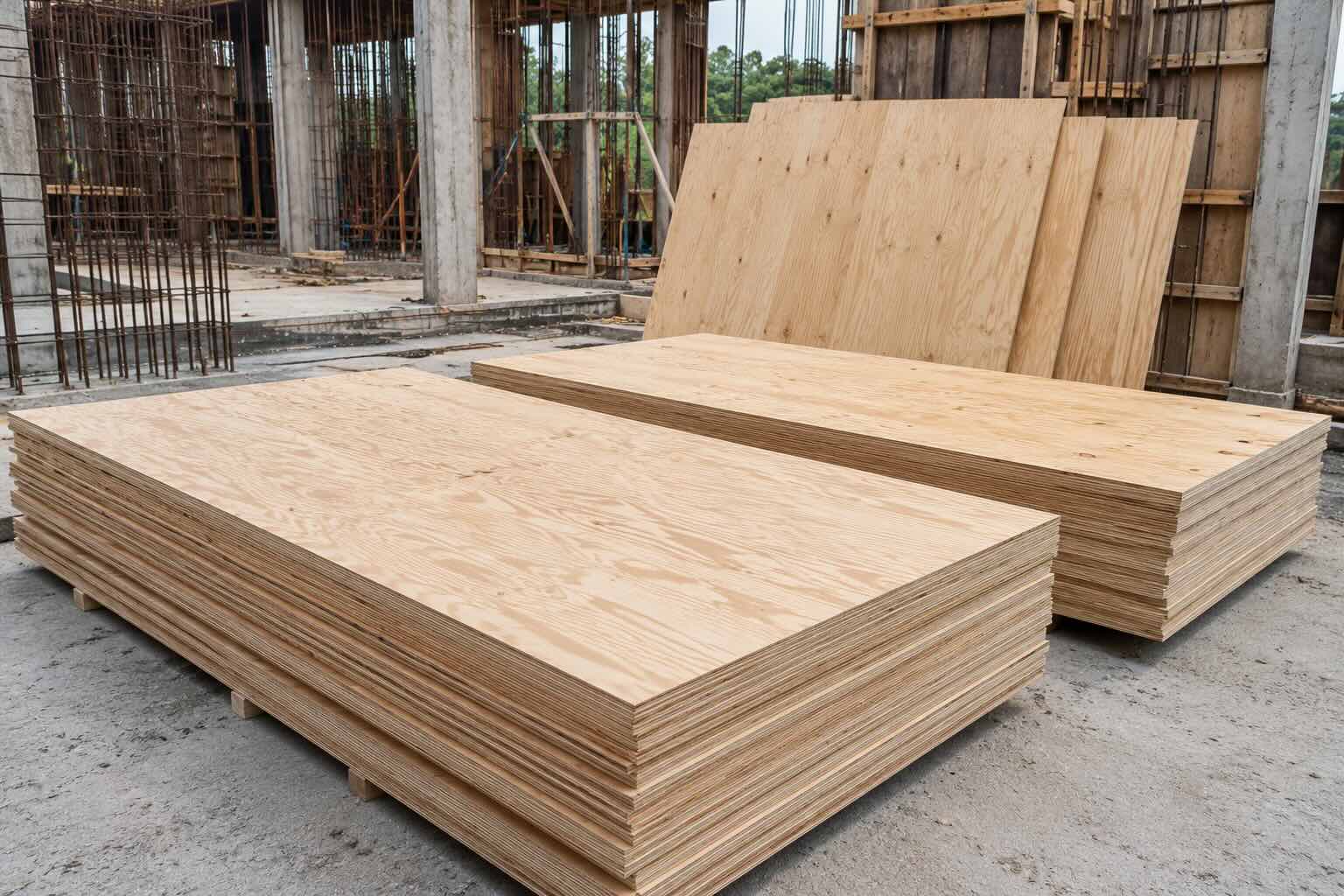 Triplay para cimbra en construcción